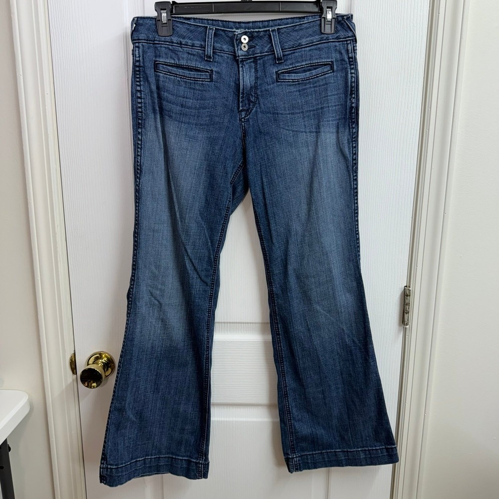 Ariat Ella trouser wide leg cotton stretch medium wash blue jeans vintage style